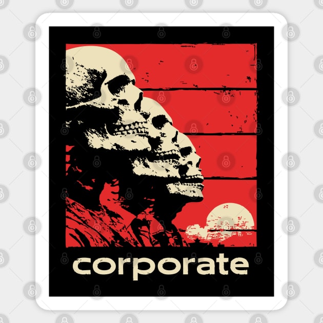 Corporate Drone Skeletons Satirical Horror Art Sticker by TuncGK